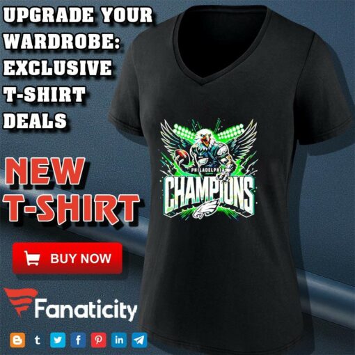 Philadelphia Eagles Champions Transparent mascot 2025 shirt