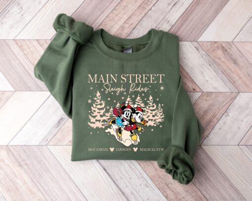 Retro Cute Mickey Minnie Main Street Sleigh Rides Disneyland Lovely Unique Xmas Gift