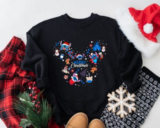 Retro Lilo And Stitch Disney Christmas Lights Sweatshirt Lovely Unique Gift