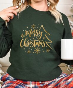Retro Merry Christmas Bling Sweatshirt Unique Xmas Gift