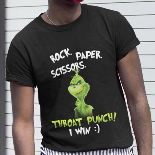 Rock Paper Scissors Throat Punch Christmas T-shirt The Grinch