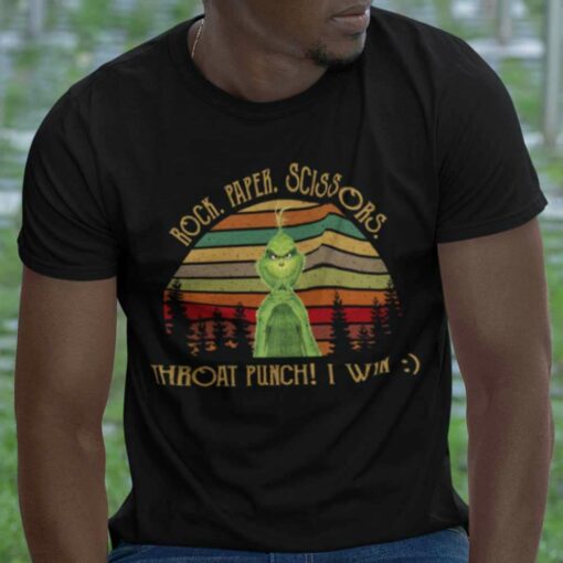 Rock Paper Scissors Throat Punch i Win 80s T-shirt The Grinch