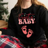 Santa Baby Christmas Pregnancy Announcement Sweatshirt Unique Xmas Gift For Mom