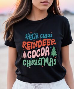 Santa Claus Reindeer Cocoa Christmas Sweatshirt Lovely Unique Xmas Gift
