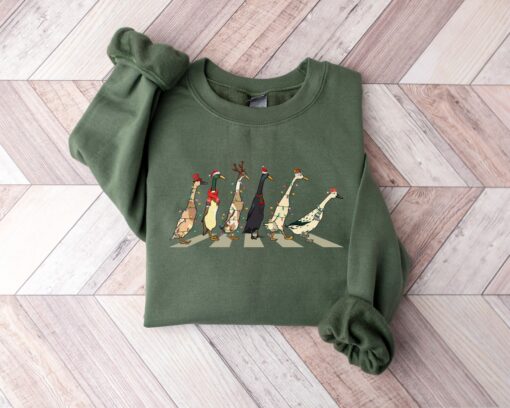 Santa Duck Funny Animals Christmas Sweatshirt Unique Xmas Gift