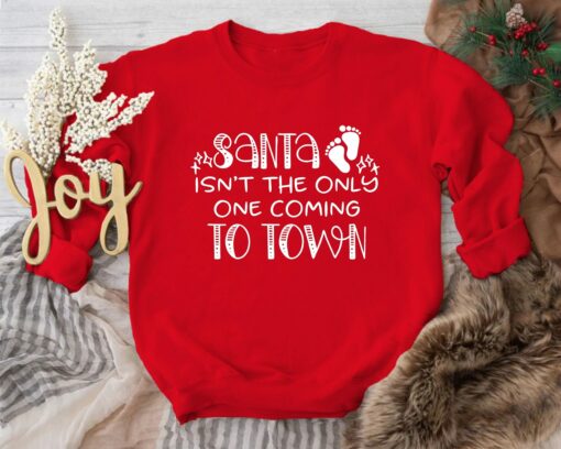 Santa Isn’t The Only One Coming To Town Winter Baby Onesie Christmas Pregnancy Sweatshirt Lovely Unique Xmas Gift