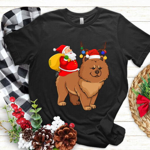 Santa Riding Cute Chow Chow Christmas Sweatshirt Lovely Unique Xmas Gift