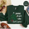 Shine Bright Like Call Lights Nurse Stethoscope Christmas Tree Lights Sweatshirt Lovely Unique Xmas Gift