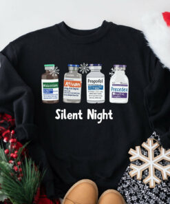 Silent Night Christmas ICU Nurse Sweatshirt
