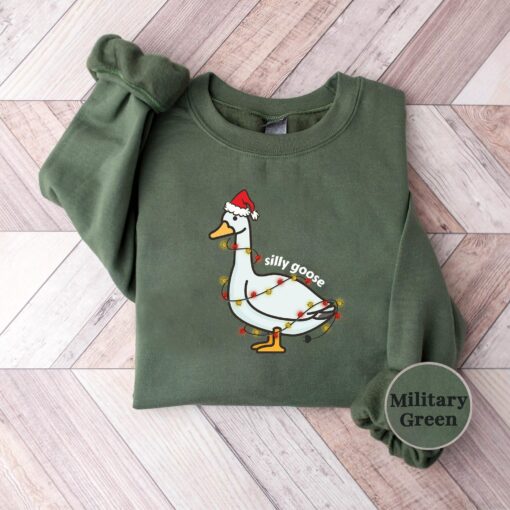 Silly Funny Goose Christmas Sweatshirt