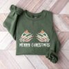 Skeleton Hands Merry Christmas Sweatshirt Funny Xmas Gift