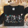 Skeleton Nurse Dancing Sweater Funny Christmas Gift
