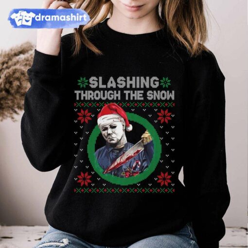 Slashing Through The Snow Ugly Sweater Christmas Sweatshirt