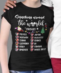 Snacking Around The World Checklist Christmas T-shirt Disney