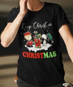 Snoopy And Charlie Brown Keep Christ In Christmas T-shirt Peanuts