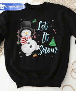 Snowman Let It Snow Christmas T-Shirt