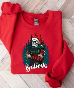 So Merry Christmas Skeleton With Beer Scary Sweatshirt Lovely Unique Xmas Gift