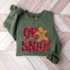 Sparkly Oh Snap Gingerbread Sparkly Cookie Sweatshirt Unique Christmas Gift