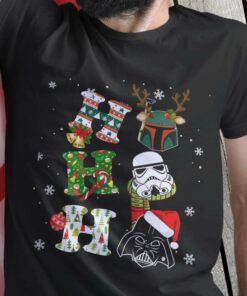Star War Character Dark Vader Ho Ho Ho Christmas T-shirt