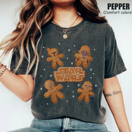 Star Wars Gingerbread Cookie Darth Vader Stormtrooper Boba Fett Christmas Sweatshirt Lovely Unique Xmas Gift