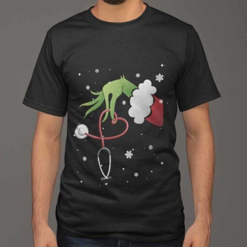 Stethoscope Christmas T-shirt The Grinch