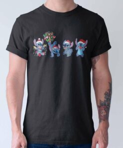 Stitch Christmas Lights Mickey Balloon T-Shirt Disney