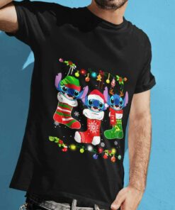 Stitch On Socks Christmas T-shirt