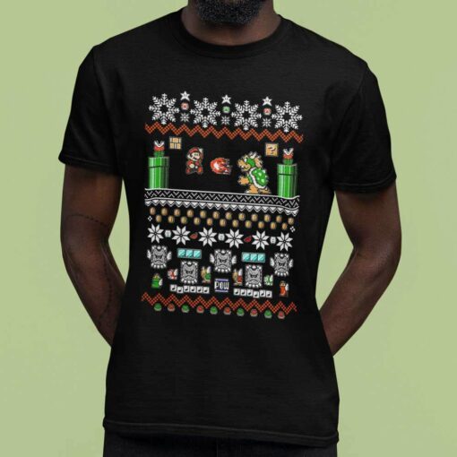 Super Mario And Bowser Game Play Christmas T-Shirt Nintendo