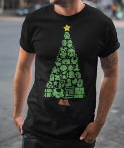 Super Mario Item Characters Christmas Tree T-Shirt Nintendo