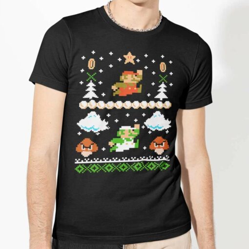 Super Mario Mario Goomba Christmas T-Shirt Nintendo