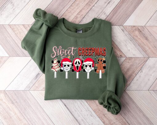 Sweet Creepmas Christmas Horror Movie Characters Sweatshirt