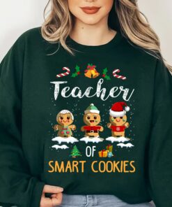 Teacher Of Smart Cookies Chubby Gingerbread Christmas Sweatshirt Lovely Unique Xmas Gift