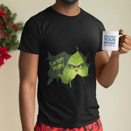 The Grinch Qurantine, Six Feet People Christmas T-shirt