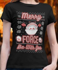 The Mandalorian Merry Force Be With You Christmas T-Shirt Star Wars