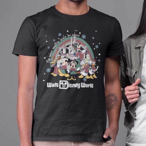 The Most Magical Place On Earth Christmas Rainbow T-shirt Disney