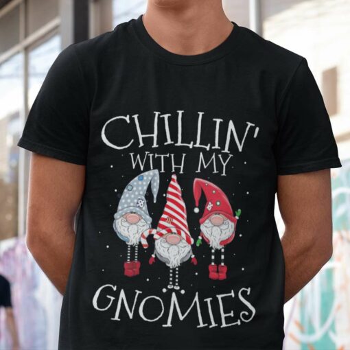 Three Gnome Chillin’ With My Gnomies Christmas T-shirt