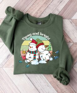Tipsy And Bright Funny Snowman Sweatshirt