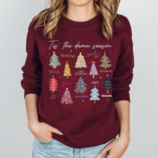 Tis The Damn Season Swiftie Colorful Pine Tree Sweatshirt Lovely Unique Xmas Gift