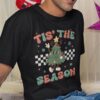 Tis The Season Checkerboard Skateboarding Xmas Tree Costume T-shirt