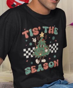 Tis The Season Checkerboard Skateboarding Xmas Tree Costume T-shirt