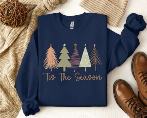 Tis The Season Funny Christmas Tree Sweatshirt Unique Xmas Gift