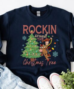 Toy Story Woody Bullseye Rockin Around The Christmas Tree Sweatshirt