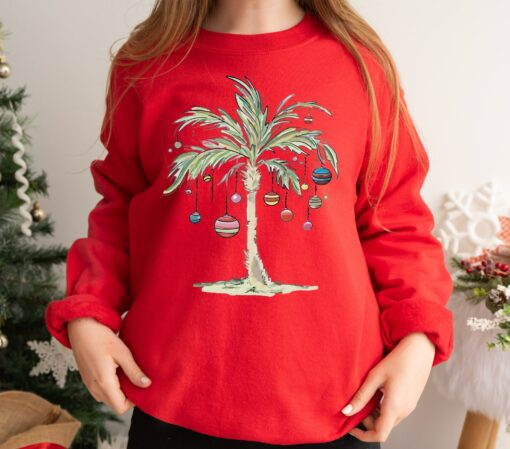 Tropical Palm Tree Beachmas Hawaiian Christmas Sweatshirt