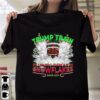Trump Train Plowing Through Snowflakes Christmas T-Shirt