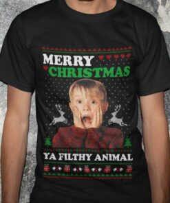 Ugly Sweater Kevin Mccallister Merry Christmas Ya Filthy Animal Christmas Shirt