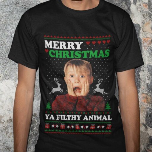 Ugly Sweater Kevin Mccallister Merry Christmas Ya Filthy Animal Christmas Shirt