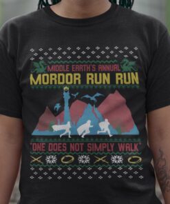 Ugly Sweater Middle Earth’S Annual Mordor Run Run Christmas Shirt