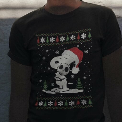 Ugly Sweater Snoopy Jack Skellington Christmas Tee