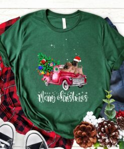 Very Merry Christmas Cute Chinese Shar Pei Santa Hat Ride Red Truck Sweatshirt Lovely Unique Xmas Gift