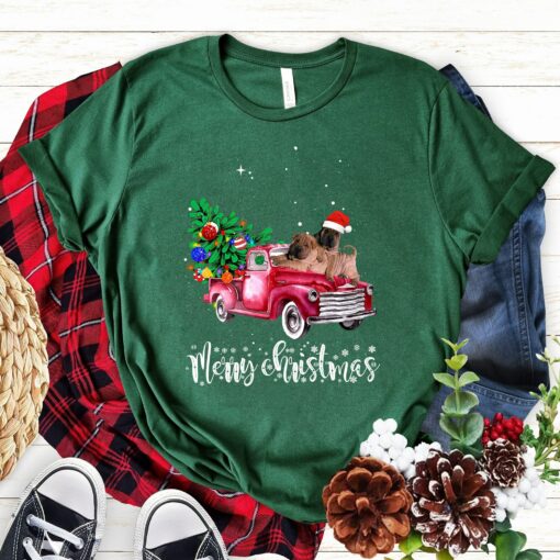 Very Merry Christmas Cute Chinese Shar Pei Santa Hat Ride Red Truck Sweatshirt Lovely Unique Xmas Gift